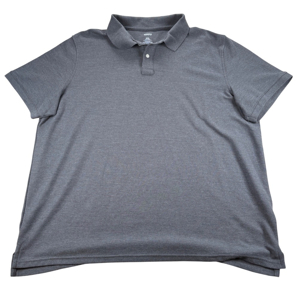 Sonoma Polo Shirt Mens XXL‎ Gray Short Sleeve Cotton Blend Casual Classic Basic